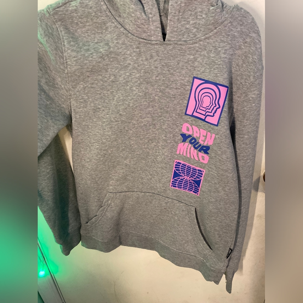 open your mind hoodie grey